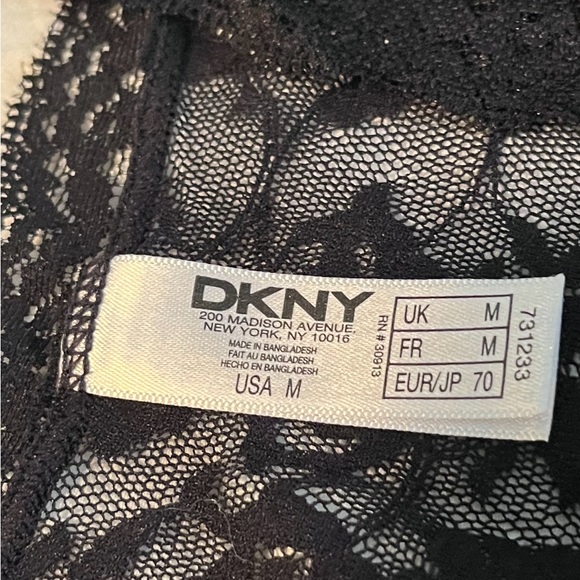 DKNY Signature Black Stretch Lace Camisole/Chemise Medium - Picture 5 of 9